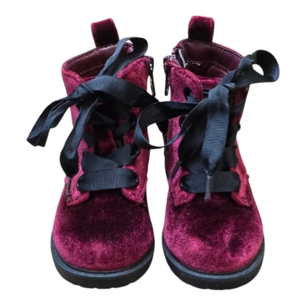 Cat & Jack Velvet Kids Boots - Deep Burgundy Toddler Sz 5